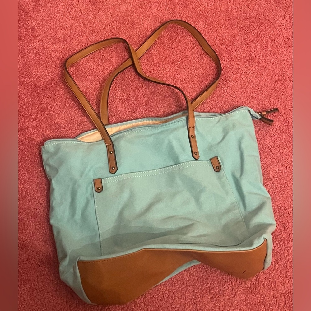 Sonoma Blue and Tan Tote Bag Practical and Stylish